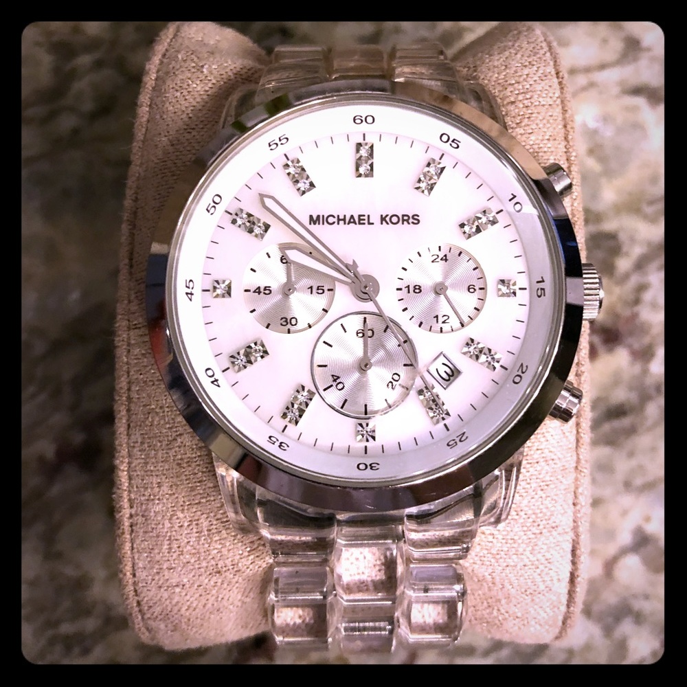Clear MK Audrina Watch